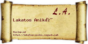Lakatos Anikó névjegykártya
